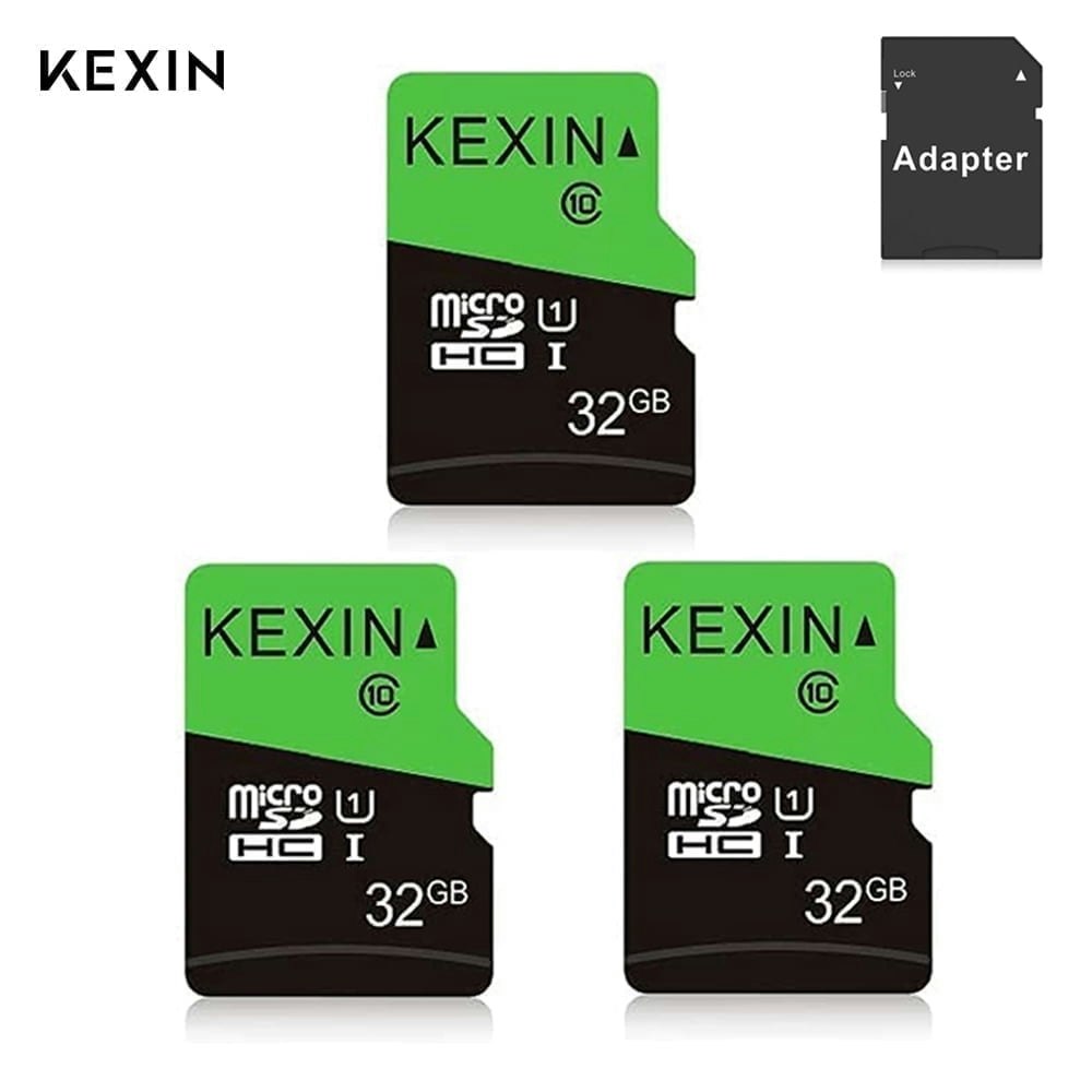 Kexin 32GB Micro SD Card with Adapter 3-Pack: $26.89