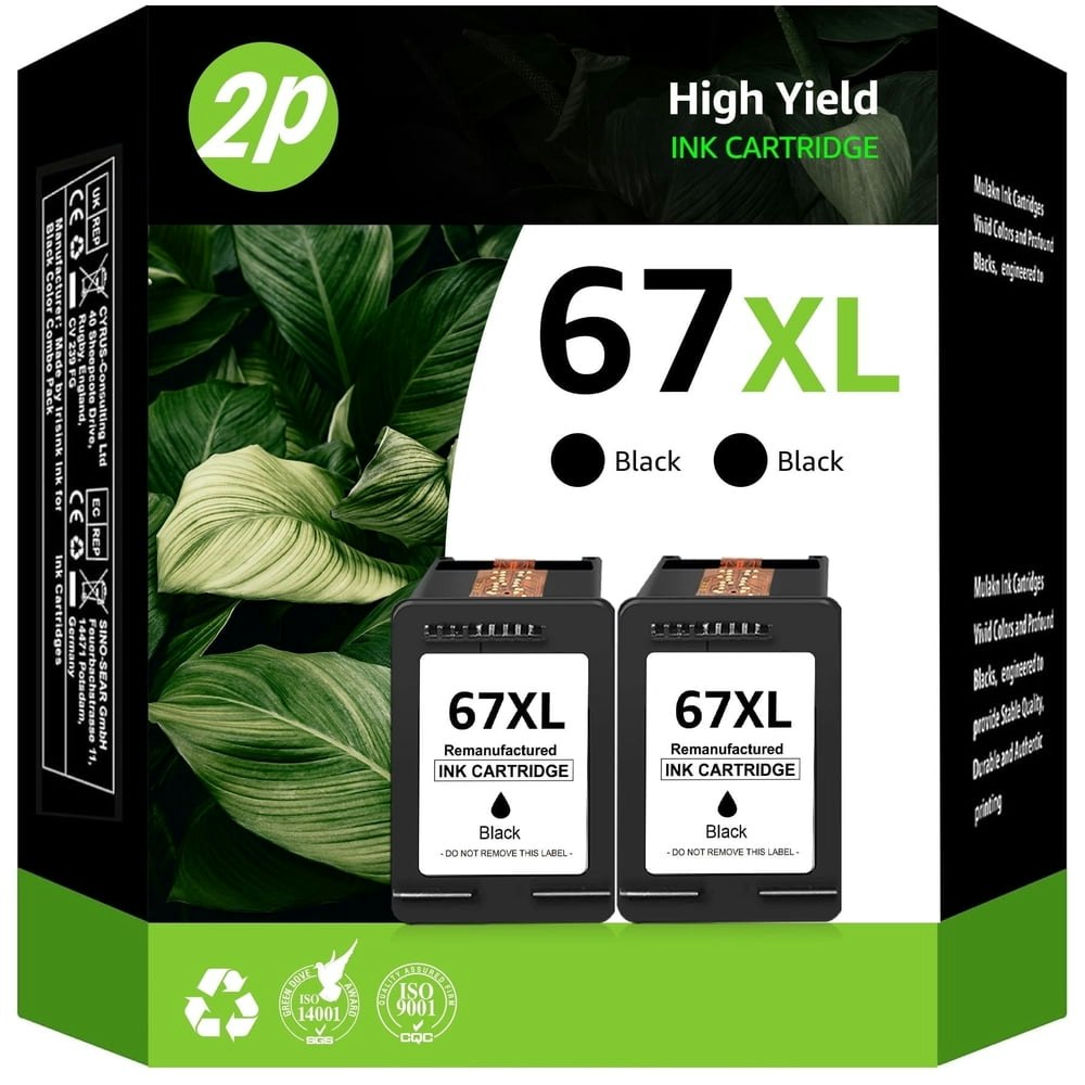 67XL Black Ink Cartridges Compatible for HP 67: $31.58