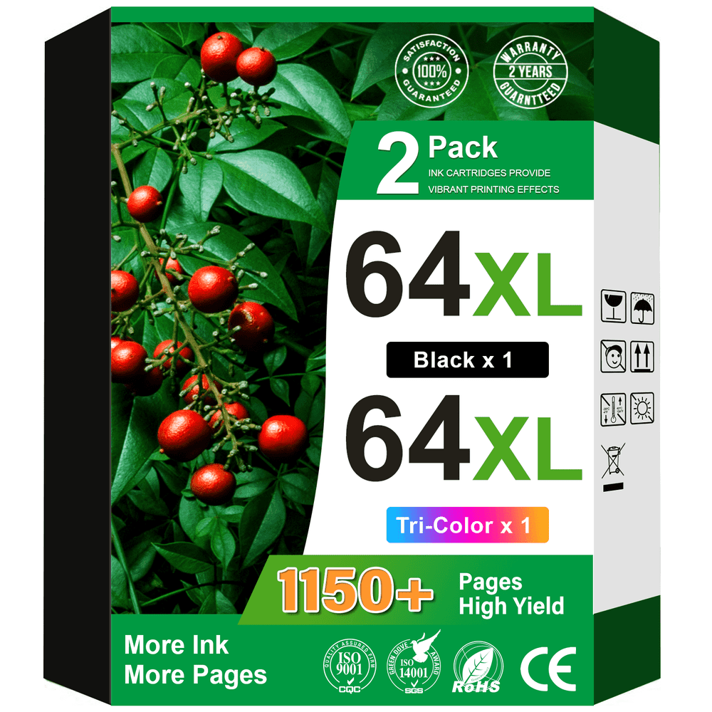HP 64XL Black and Tri-Color Ink Cartridge 2-Pack: $36.85