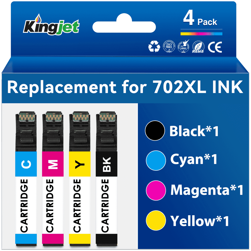 Kingjet 702 Ink Cartridge 4-Pack: $18.22