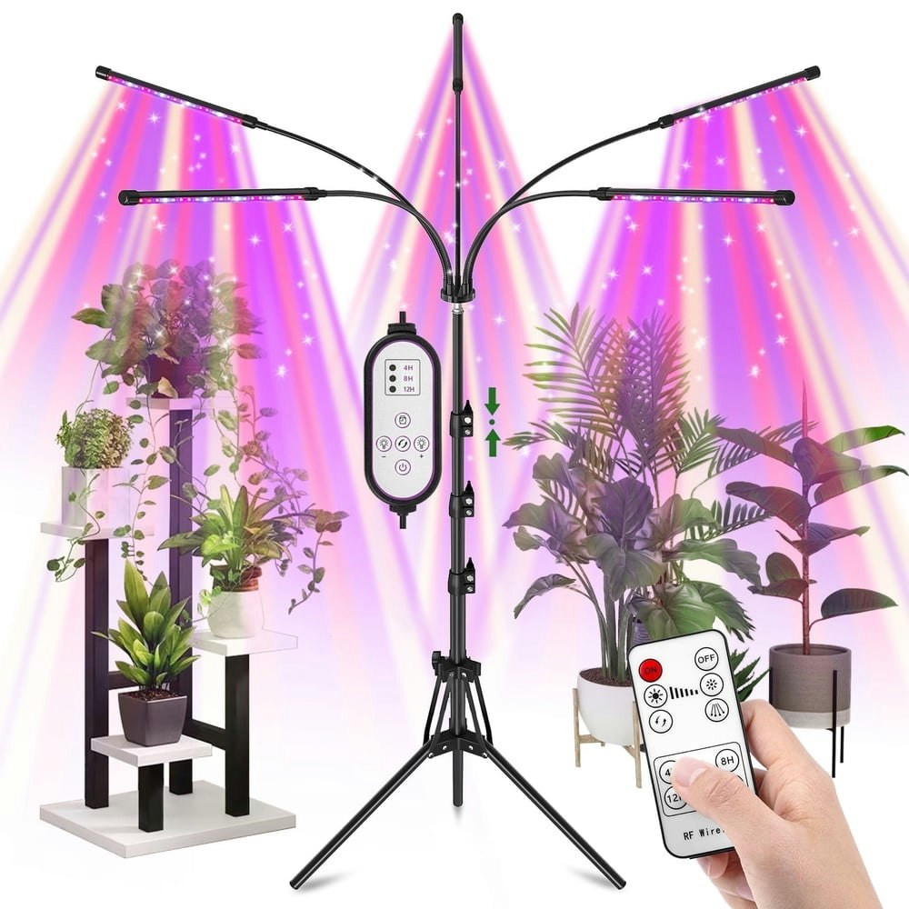 5-Head LED Full Spectrum Grow Light with Adjustable Stand: $25.59