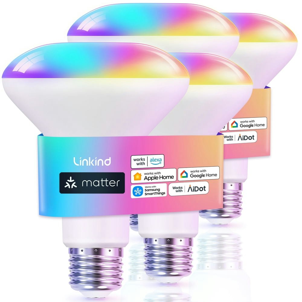 Linkind Matter-Enabled BR30 Color Changing LED Smart Bulb 4-Pack: $22.99 Linkind Matter-Enabled BR30 Color Changing LED Smart Bulb 4-Pack: $22.99