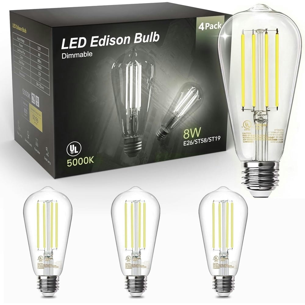 Daybetter Vintage ST58 LED Edison Bulbs 4-Pack: $9.98 Daybetter Vintage ST58 LED Edison Bulbs 4-Pack: $9.98