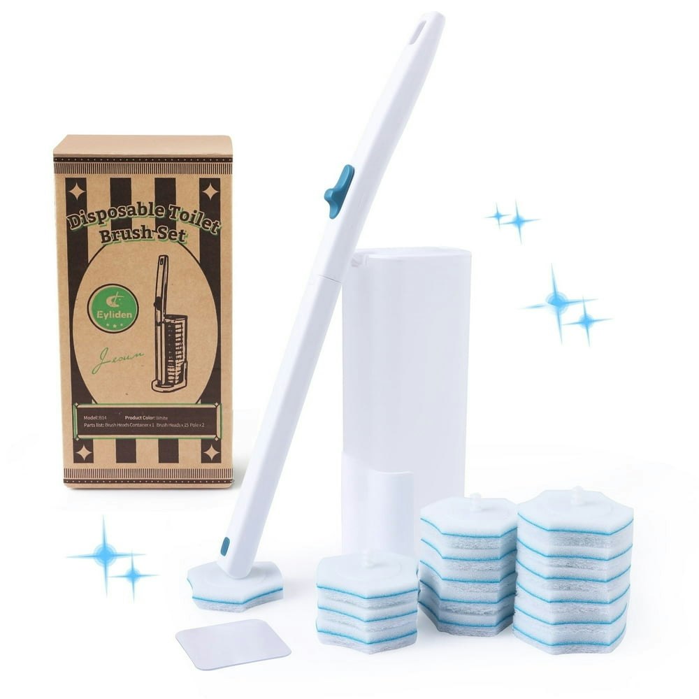 Eyliden Toilet Bowl Brush and Holder Kit with 15 Disposable Scrubbers: $12.88 Eyliden Toilet Bowl Brush and Holder Kit with 15 Disposable Scrubbers: $12.88
