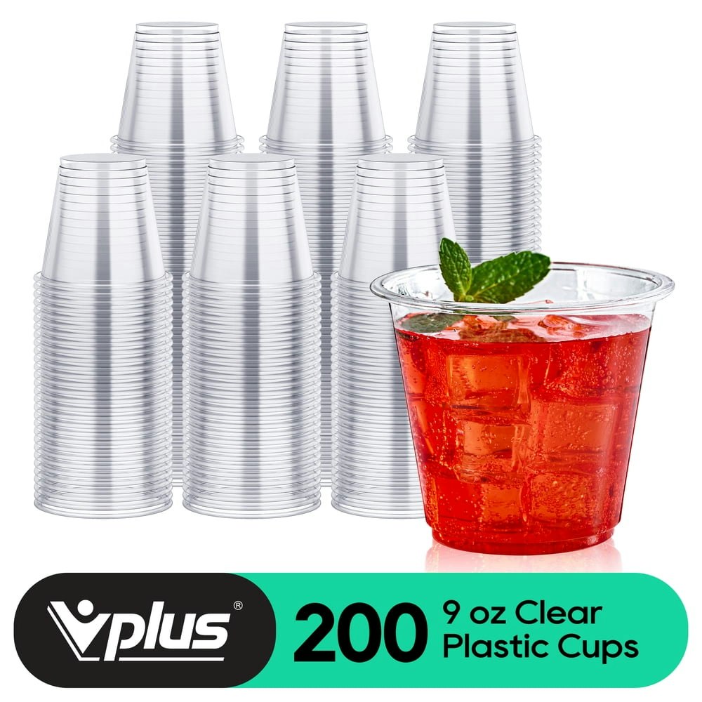 Vplus 9oz Clear Plastic Cups 200-Pack: $19.69 Vplus 9oz Clear Plastic Cups 200-Pack: $19.69