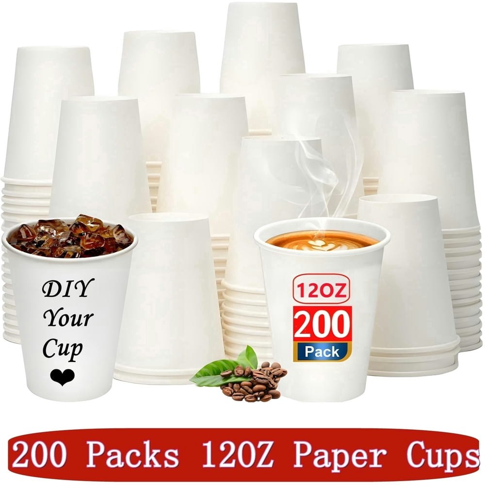 12-Ounce Disposable Paper Coffee Cups 200-Pack: $24.99 12-Ounce Disposable Paper Coffee Cups 200-Pack: $24.99