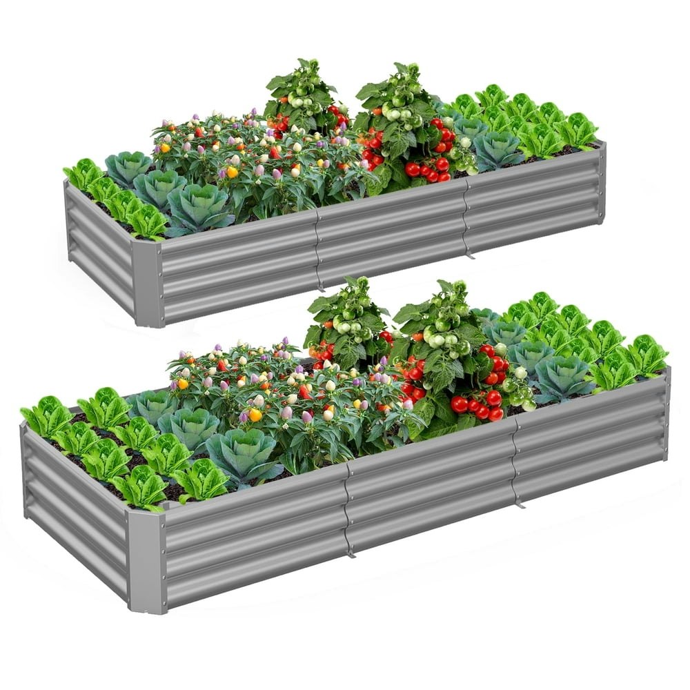 Tramull 8x3x1-Foot Galvanized Metal Raised Garden Bed 2-Pack: $76.79 Tramull 8x3x1-Foot Galvanized Metal Raised Garden Bed 2-Pack: $76.79