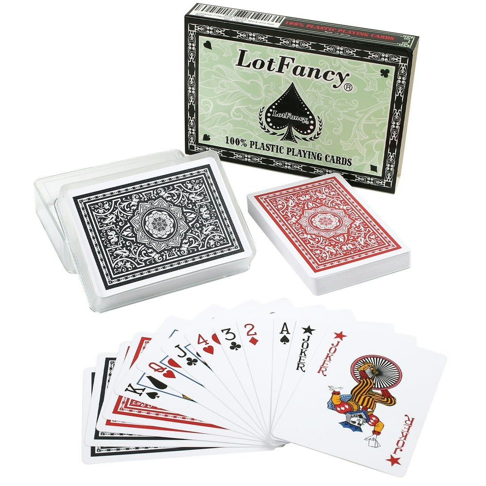 LotFancy Waterproof Plastic Playing Cards 2-Deck Set: $11.99