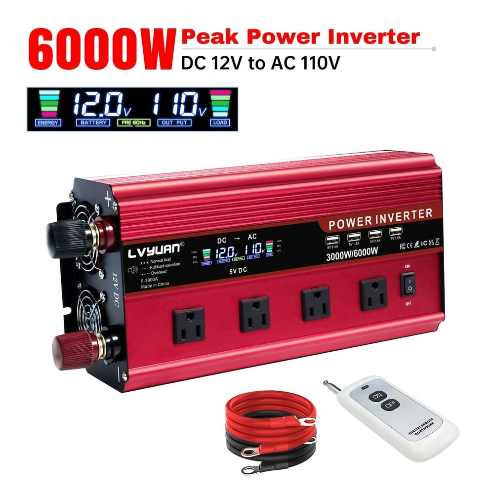 3,000W Modified Sine Wave 12V DC to 110V AC Power Inverter: $129.99 3,000W Modified Sine Wave 12V DC to 110V AC Power Inverter: $129.99