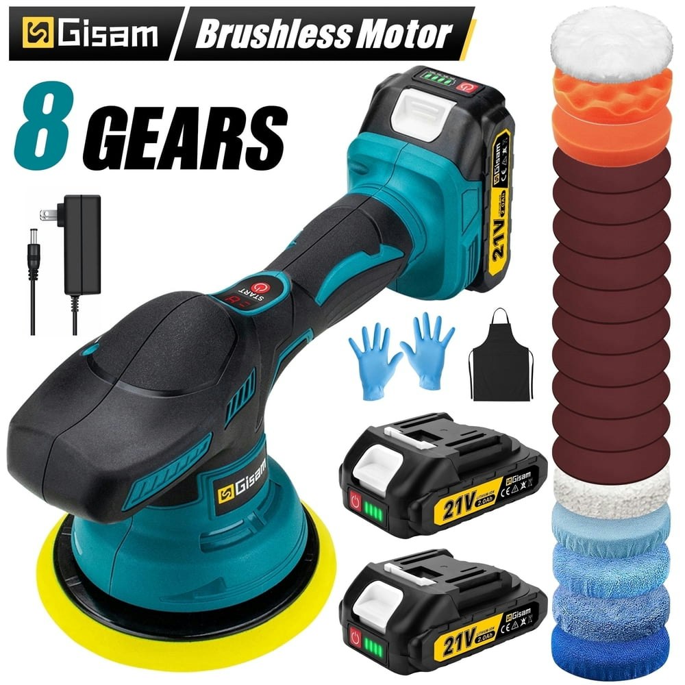 Gisam 21V Cordless Car Buffer Polisher 2-Pack: $52.63 Gisam 21V Cordless Car Buffer Polisher 2-Pack: $52.63
