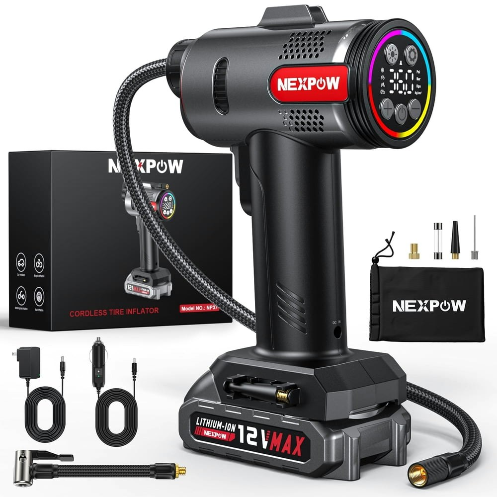 Nexpow 20,000mAh 160-PSI Cordless Tire Inflator: $40.48 Nexpow 20,000mAh 160-PSI Cordless Tire Inflator: $40.48