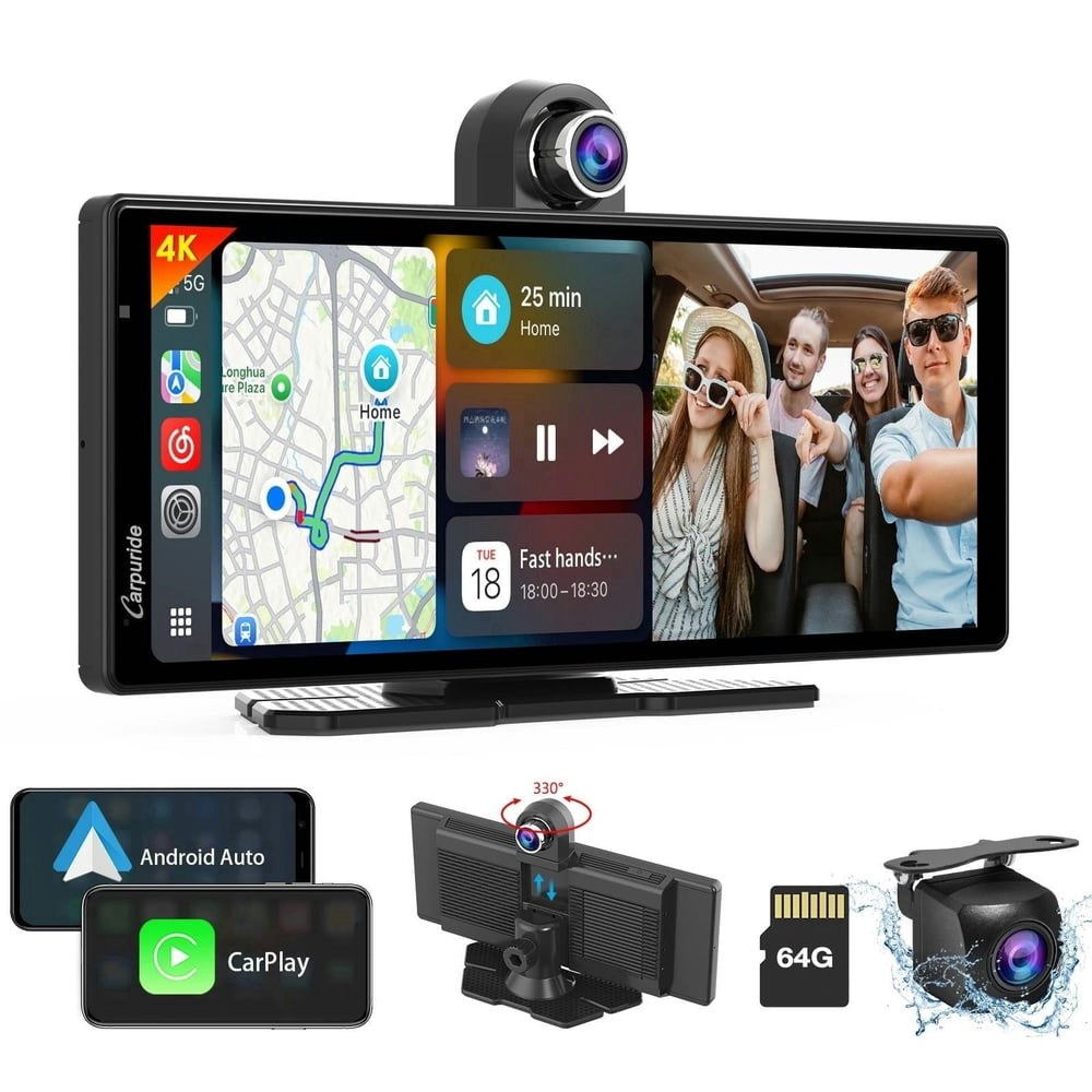 Carpuride 10.26-inch Wireless Apple CarPlay and Android Auto Dashboard Camera System: $149.99 Carpuride 10.26-inch Wireless Apple CarPlay and Android Auto Dashboard Camera System: $149.99