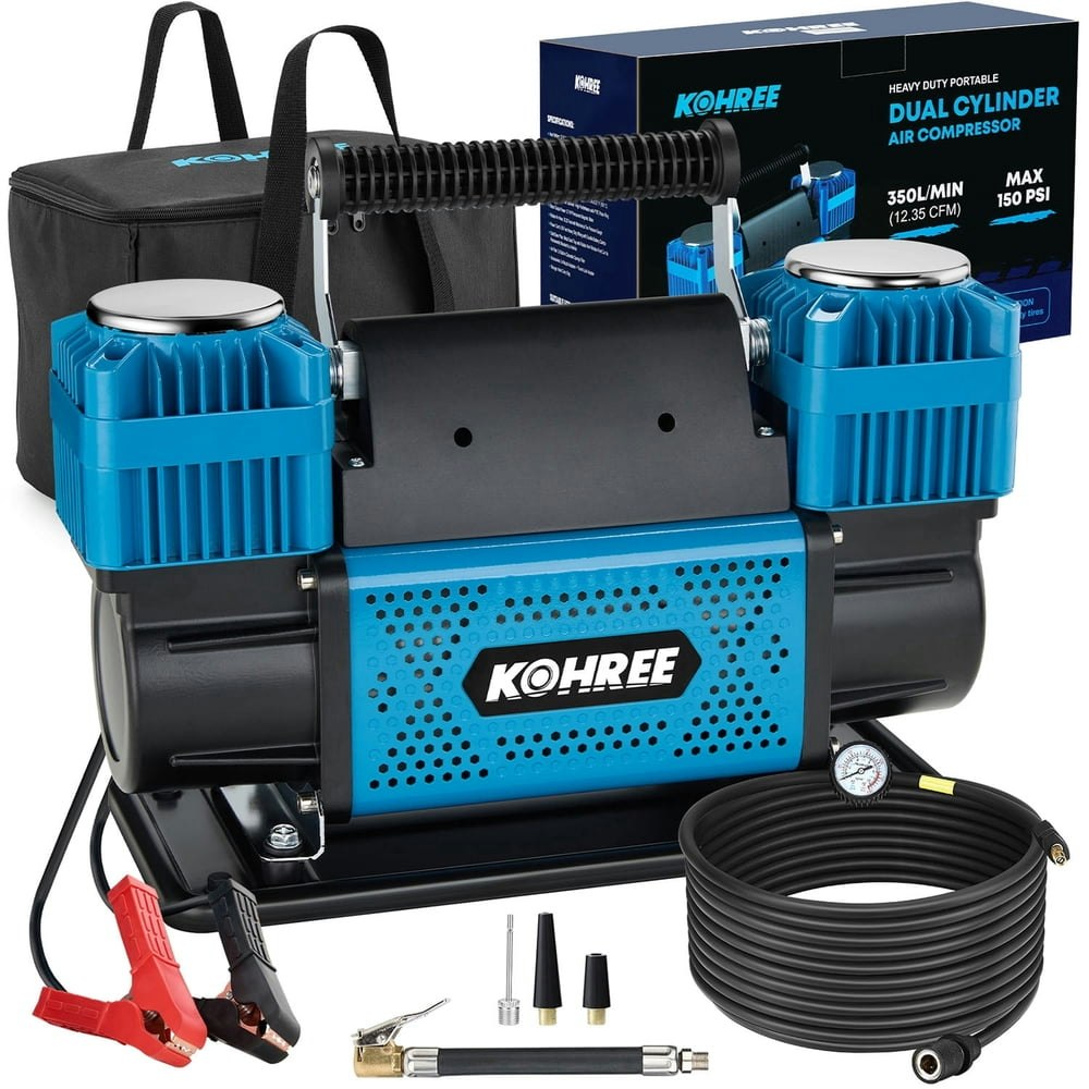 Kohree 12V Dual Cylinder 150-PSI Air Compressor: $135.37 Kohree 12V Dual Cylinder 150-PSI Air Compressor: $135.37