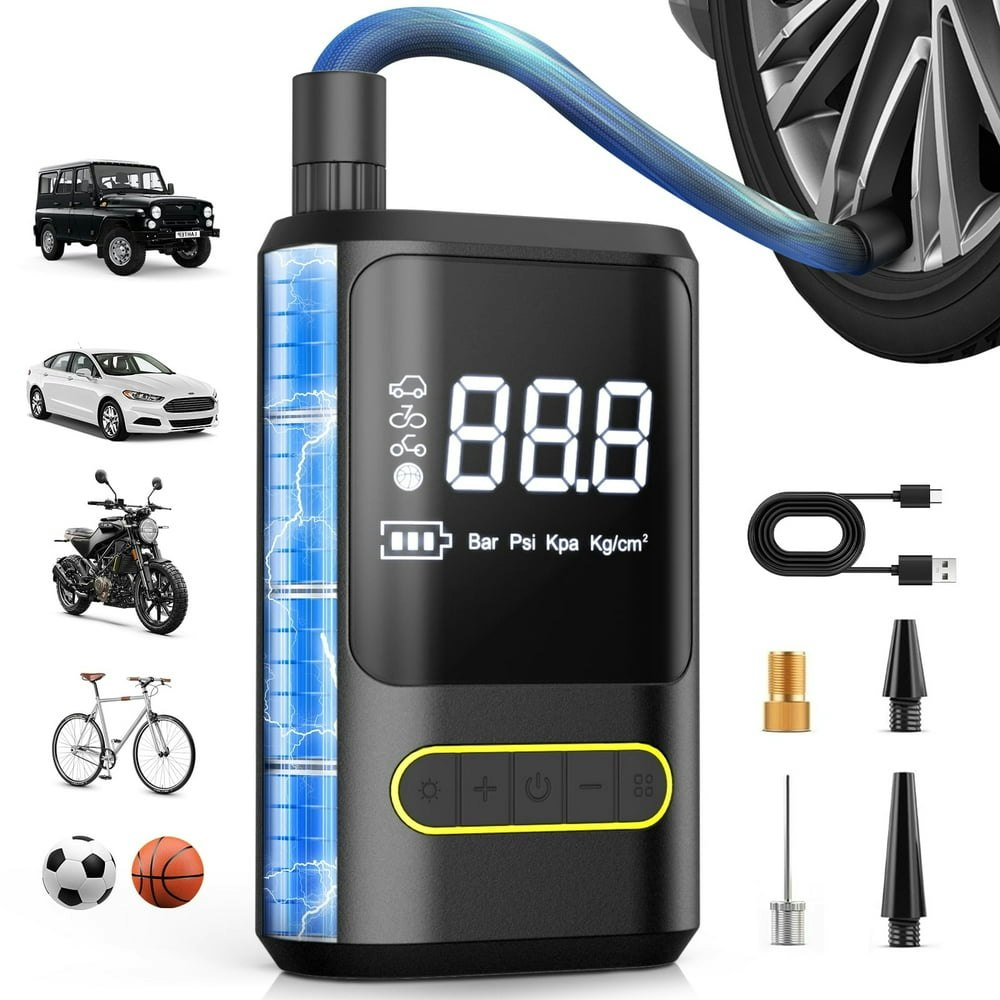 Cshidworld Tire Inflator Portable Air Compressor 150 PSI 4000mAh Cordless Bike Pump: $21.49