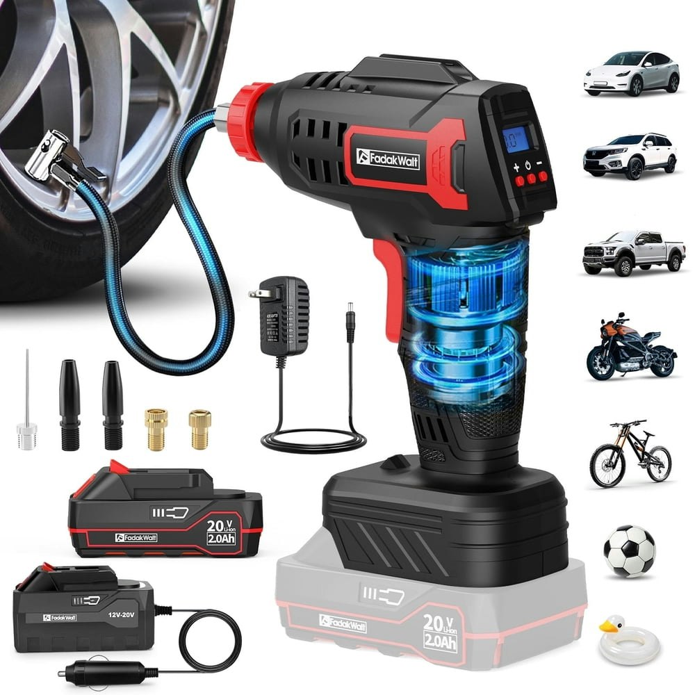 FADAKWALT 20V Cordless Tire Inflator 160PSI Air Compressor: $35.99