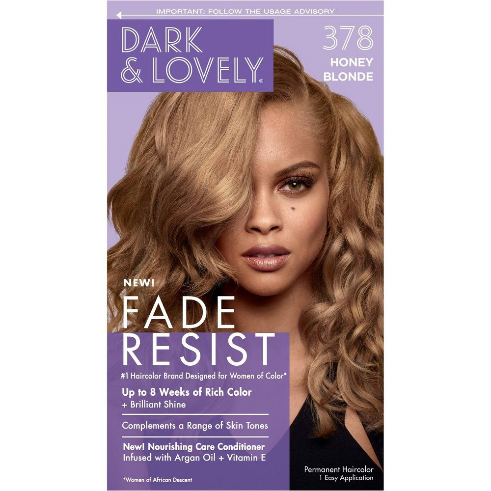 Dark and Lovely Fade Resist Permanent Hair Color 378 Honey Blonde: $6.99 Dark and Lovely Fade Resist Permanent Hair Color 378 Honey Blonde: $6.99