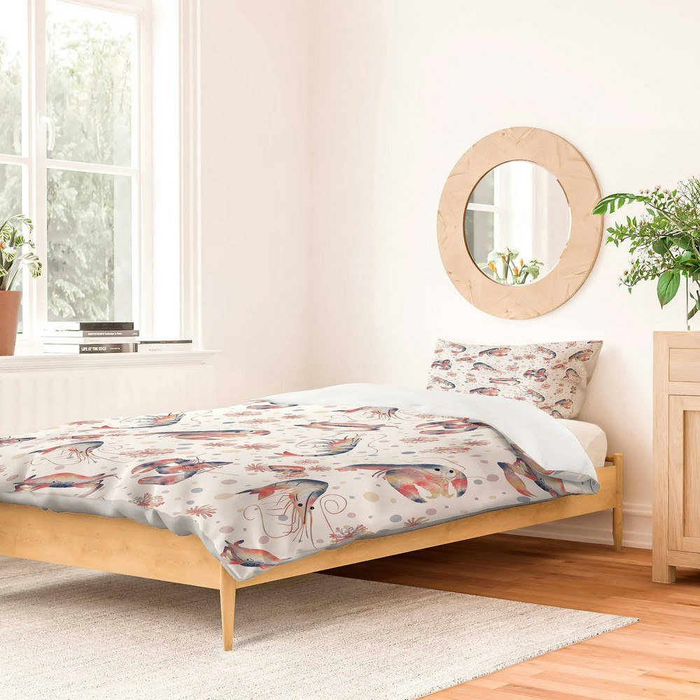 Deny Designs Melly Terpening Happy Crustacean Duvet and Sham Set: $159.99 Deny Designs Melly Terpening Happy Crustacean Duvet and Sham Set: $159.99