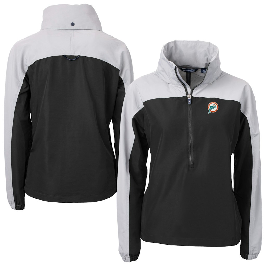 Cutter & Buck Women's Miami Dolphins Half-Zip Hooded Anorak Jacket: $109.99