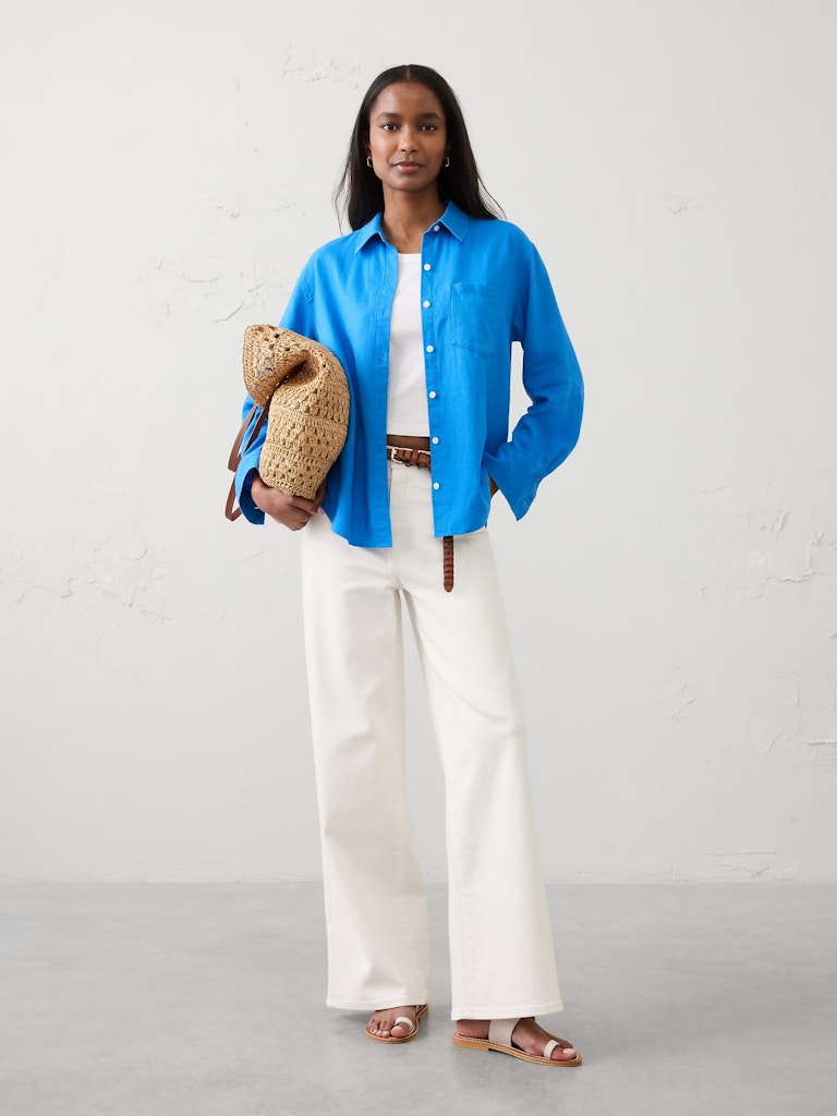 Linen-Blend Shirt: $40 Linen-Blend Shirt: $40