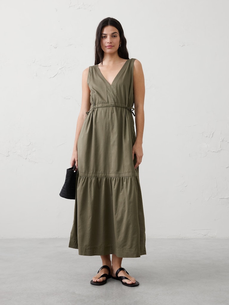 Voile Side-Tie Maxi Dress: $80 Voile Side-Tie Maxi Dress: $80