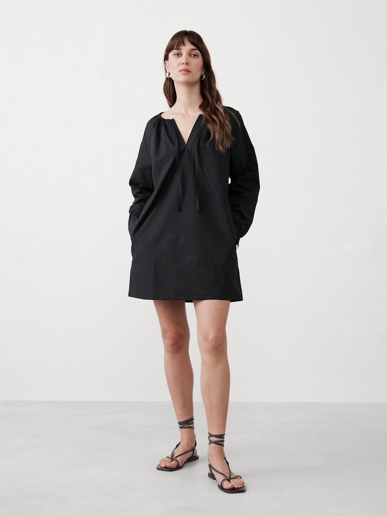 Tie-Neck Poplin Mini Dress: $33.97 Tie-Neck Poplin Mini Dress: $33.97