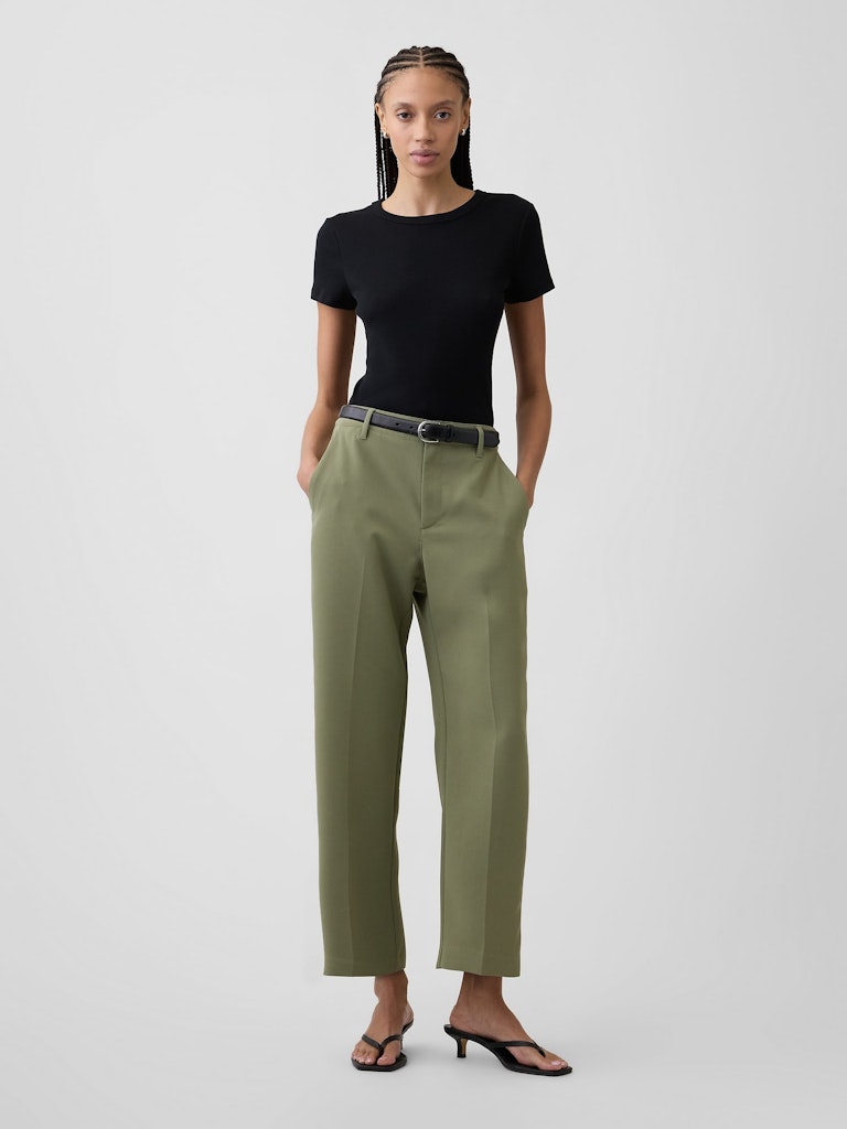 Recycled Easy Straight Crop Trousers: $31.99 Recycled Easy Straight Crop Trousers: $31.99