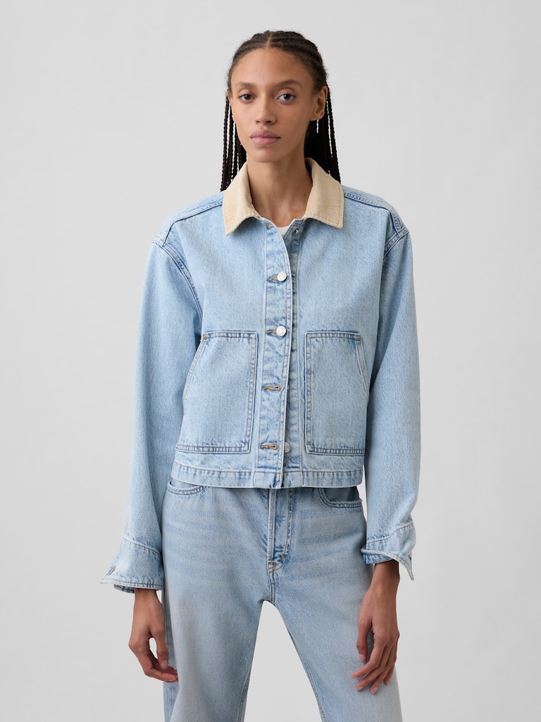 Relaxed Denim Utility Jacket: $39.99
