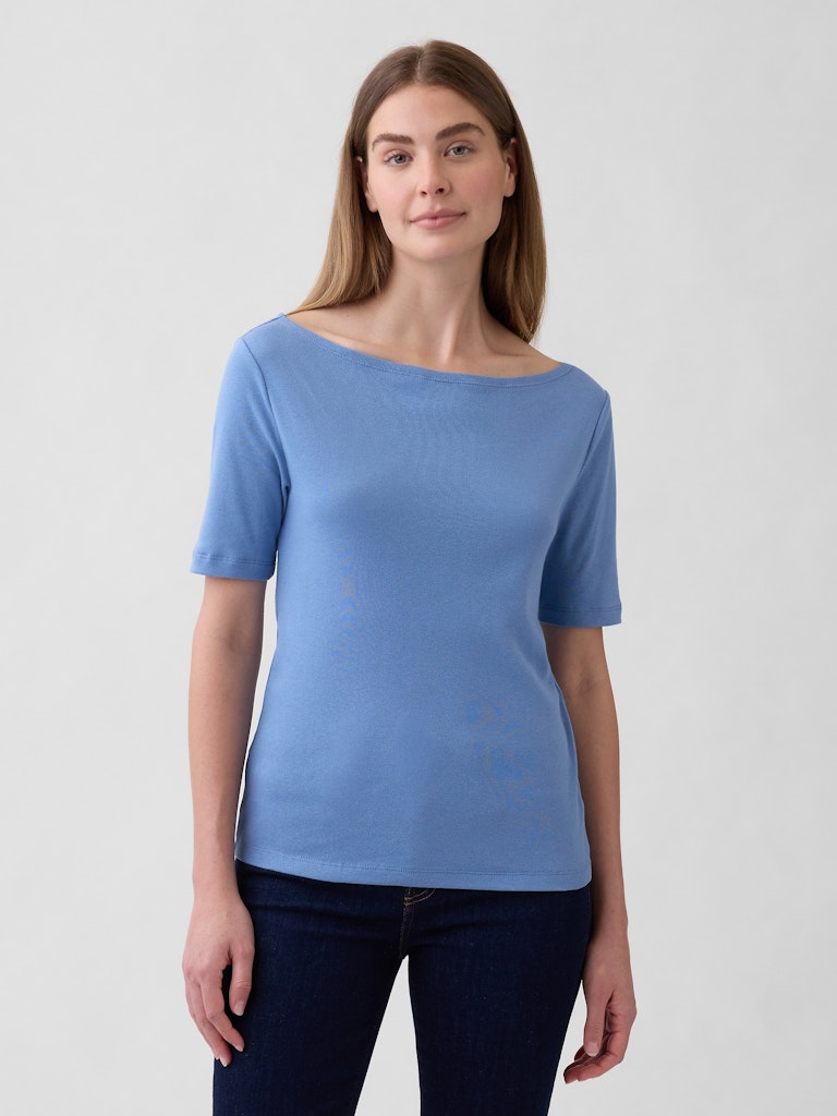 Ribbed Boatneck T-Shirt: $7.49 Ribbed Boatneck T-Shirt: $7.49