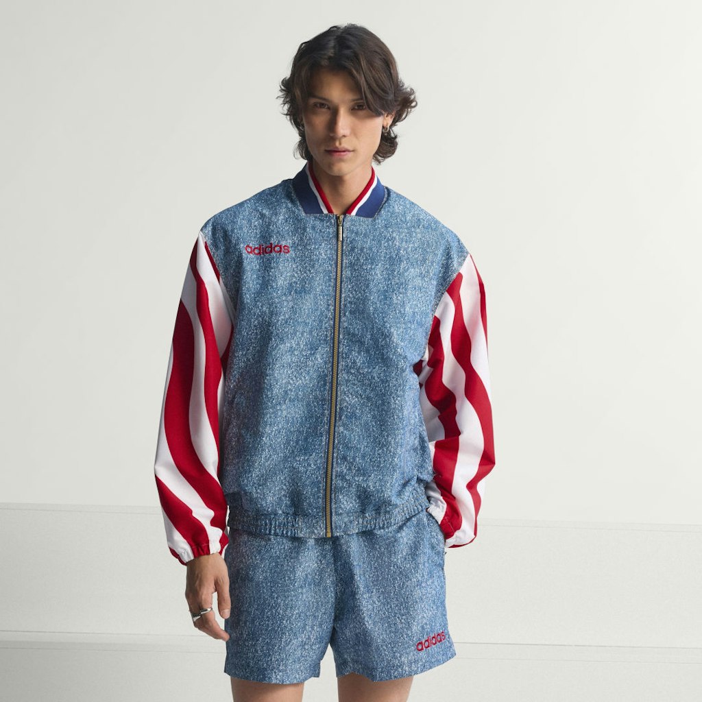 Denim Graphic Track Top: $84 Denim Graphic Track Top: $84