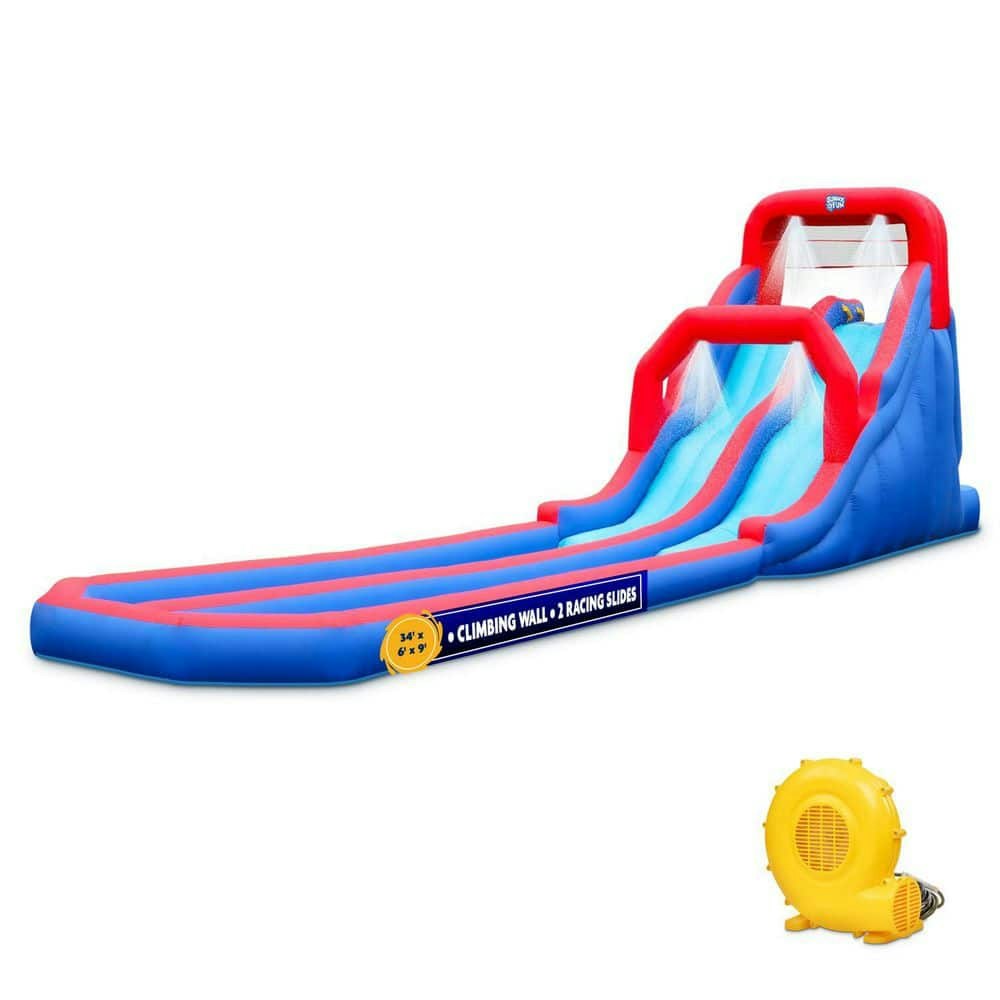 Dual Splash Blue Inflatable Water Slide Park: $799.99