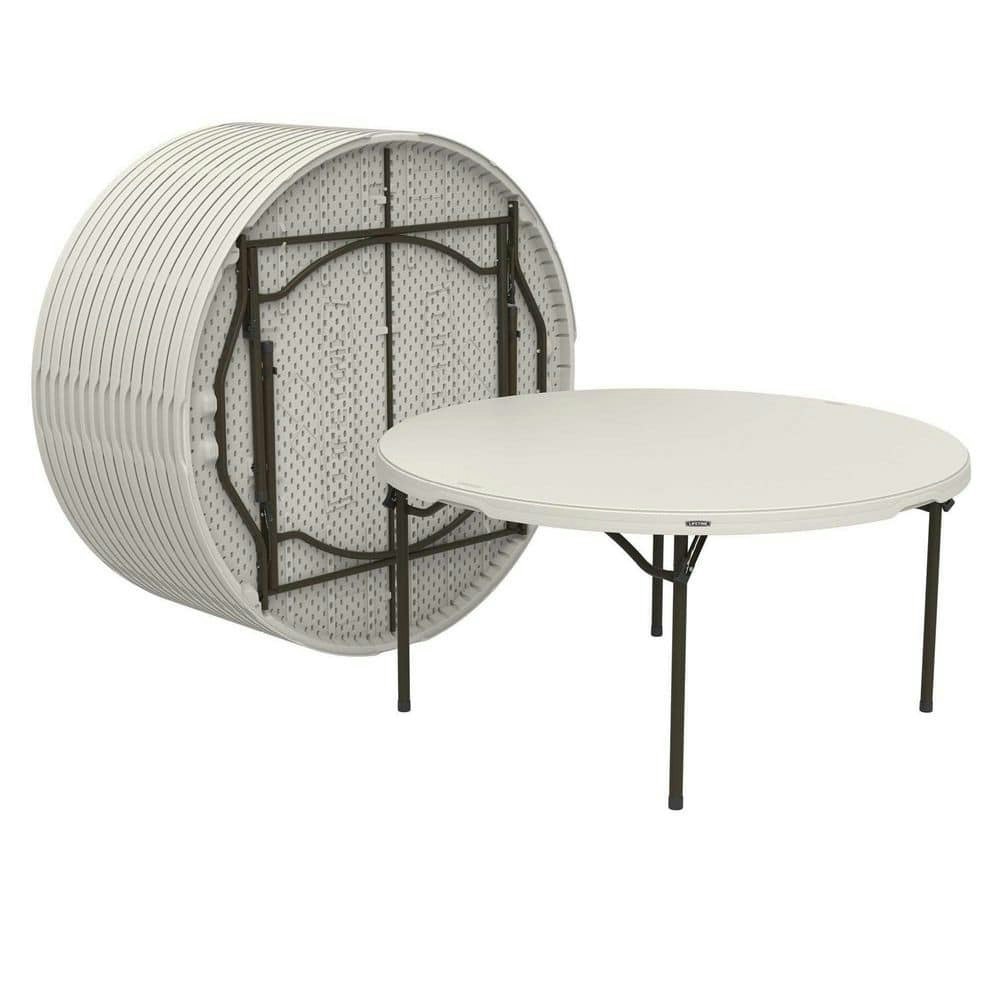 60 in. Almond Plastic Folding Banquet Table 15-Pack: $2,292.69