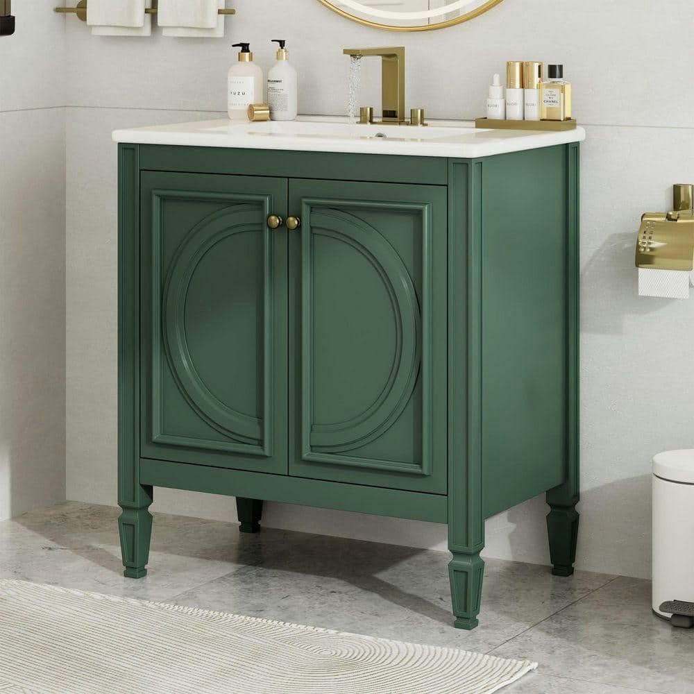 Single Sink Freestanding Bath Vanity with Ceramic Top: $400.19 Single Sink Freestanding Bath Vanity with Ceramic Top: $400.19