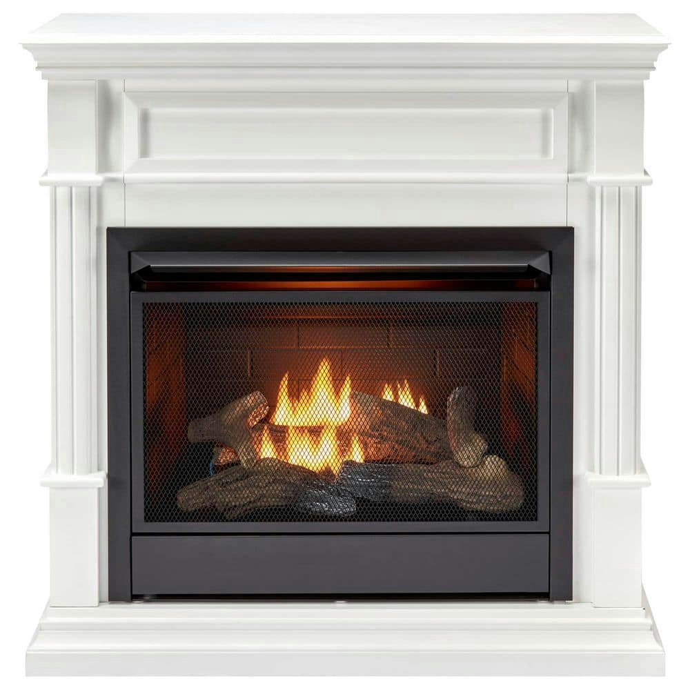 26,000 BTU Vent Free Natural Gas Fireplace System with White Mantel: $1,040.18 26,000 BTU Vent Free Natural Gas Fireplace System with White Mantel: $1,040.18