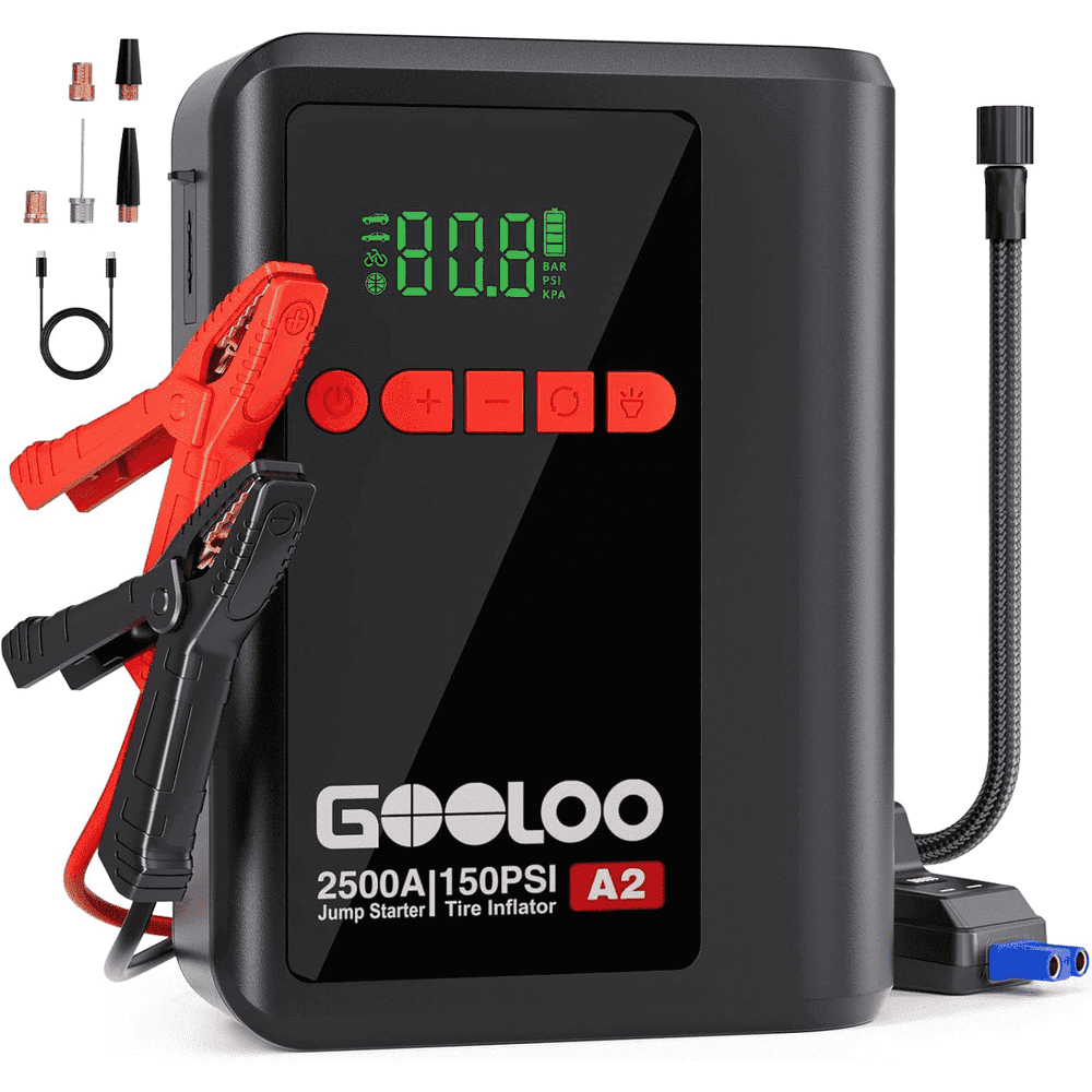 Gooloo A2 8-in-1 Jump Starter with Air Compressor : $43.99