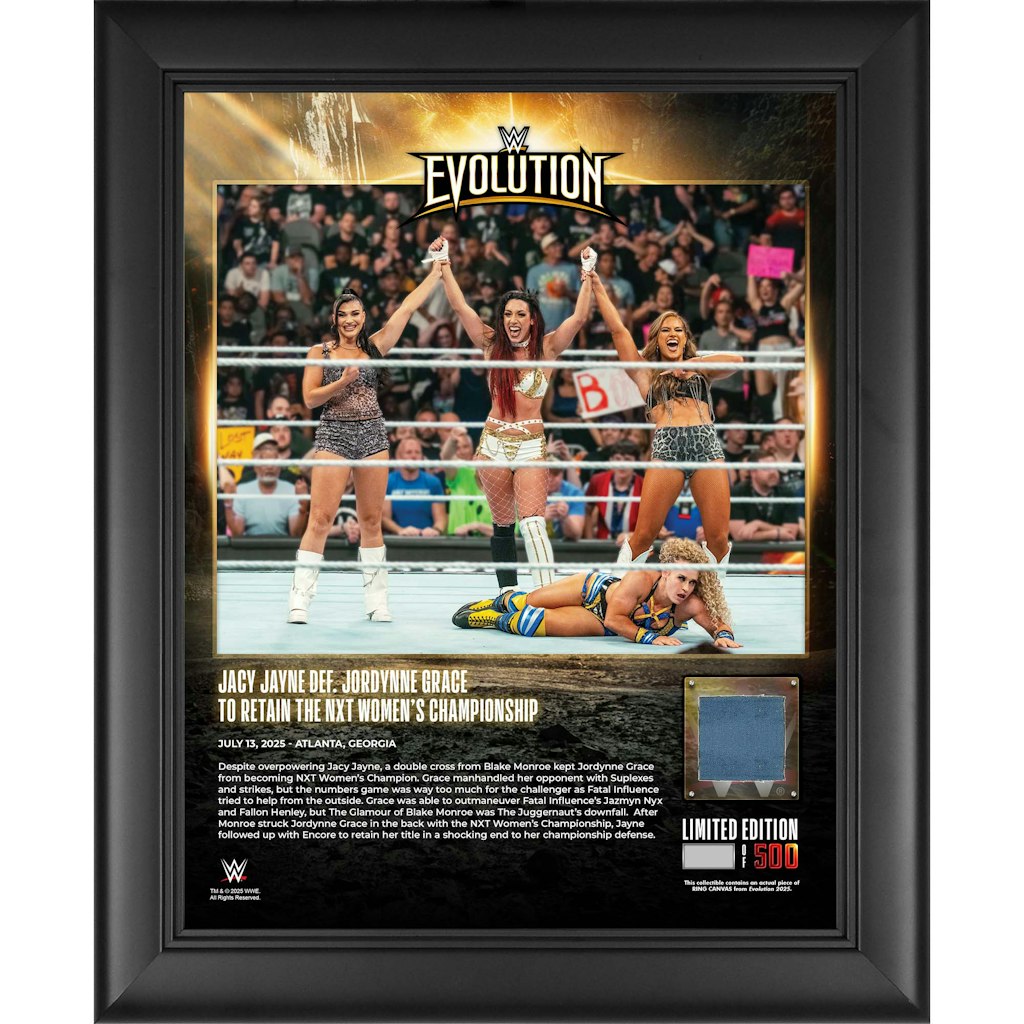 Jacy Jayne WWE Framed 13" x 16" Evolution 2025 Collage: $69.99