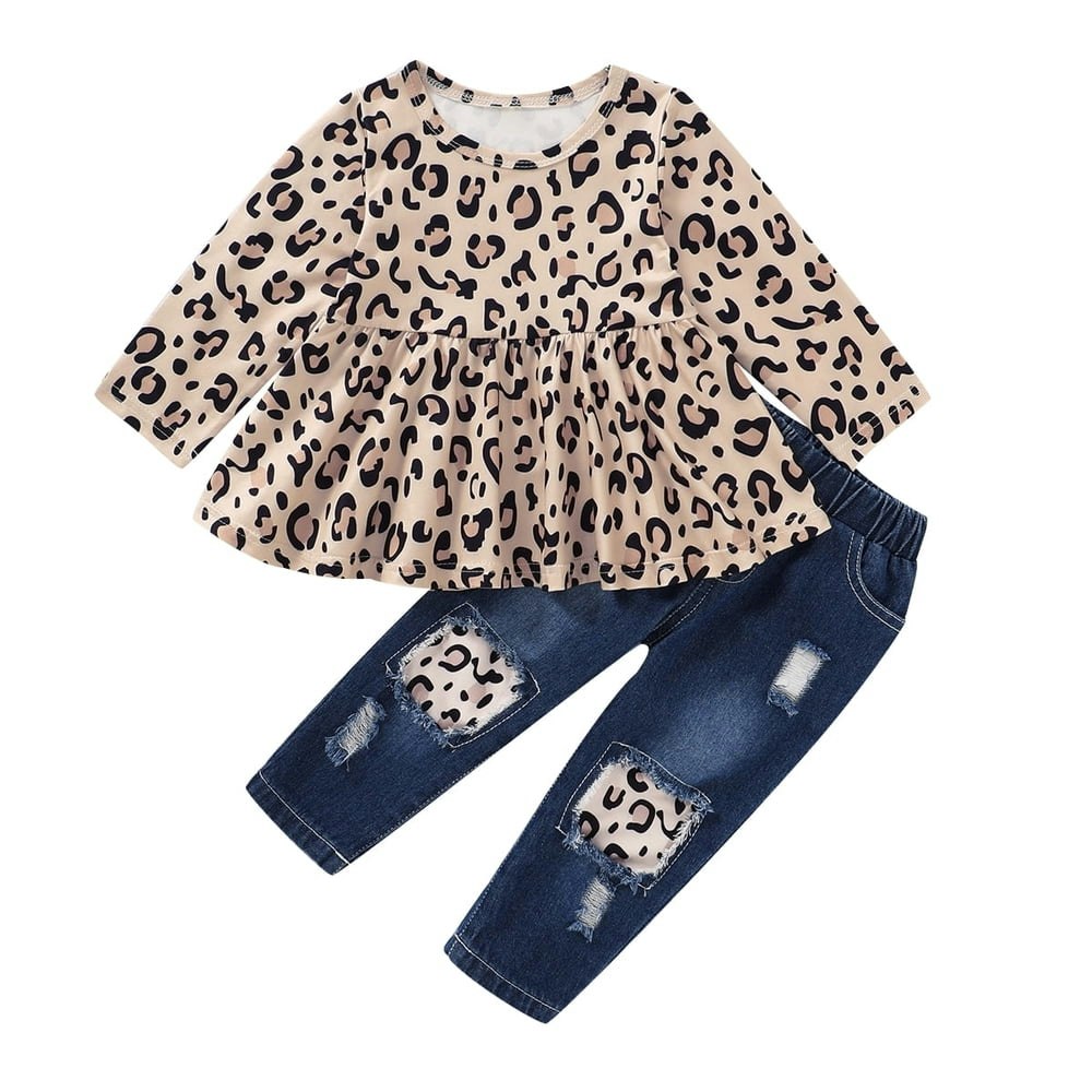 Toddler Girls Floral Shirt and Denim Jeans 2-Piece Set: $16.19 Toddler Girls Floral Shirt and Denim Jeans 2-Piece Set: $16.19