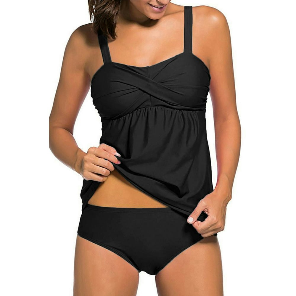 Dokotoo Women's Ruched Two-Piece Tankini Set: $23.97