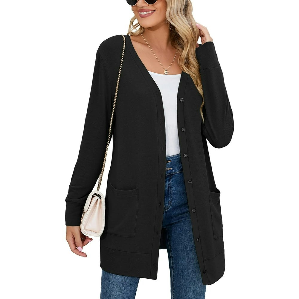 Showmall Women's V-Neck Button-Down Cardigan: $16.98 Showmall Women's V-Neck Button-Down Cardigan: $16.98