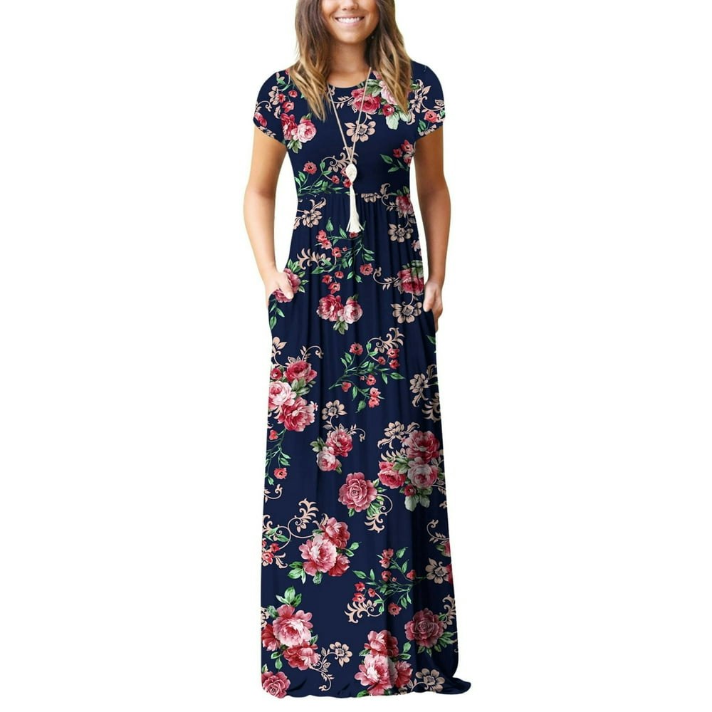 Haomeili Women's Short Sleeve Loose Maxi Dress with Pockets: $18.99 Haomeili Women's Short Sleeve Loose Maxi Dress with Pockets: $18.99