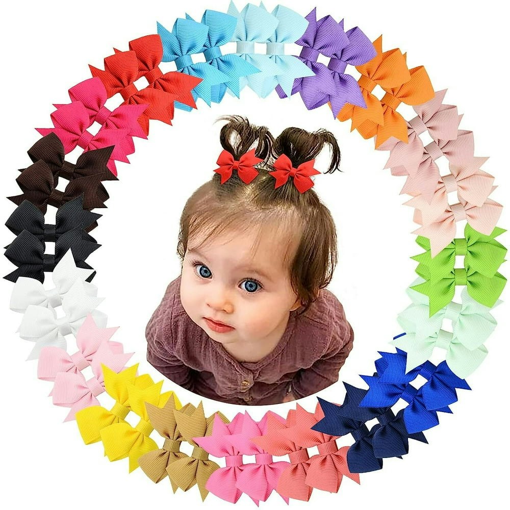 RUseeN Baby Girl Hair Bow Clips 40-Pack: $8.99 RUseeN Baby Girl Hair Bow Clips 40-Pack: $8.99