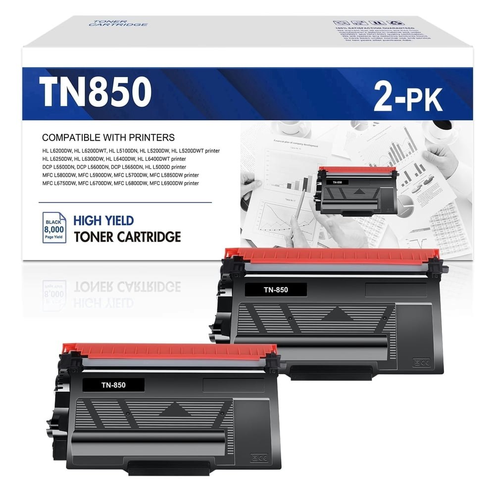 Brother TN850 High Yield Toner Cartridge 2-Pack: $21.60