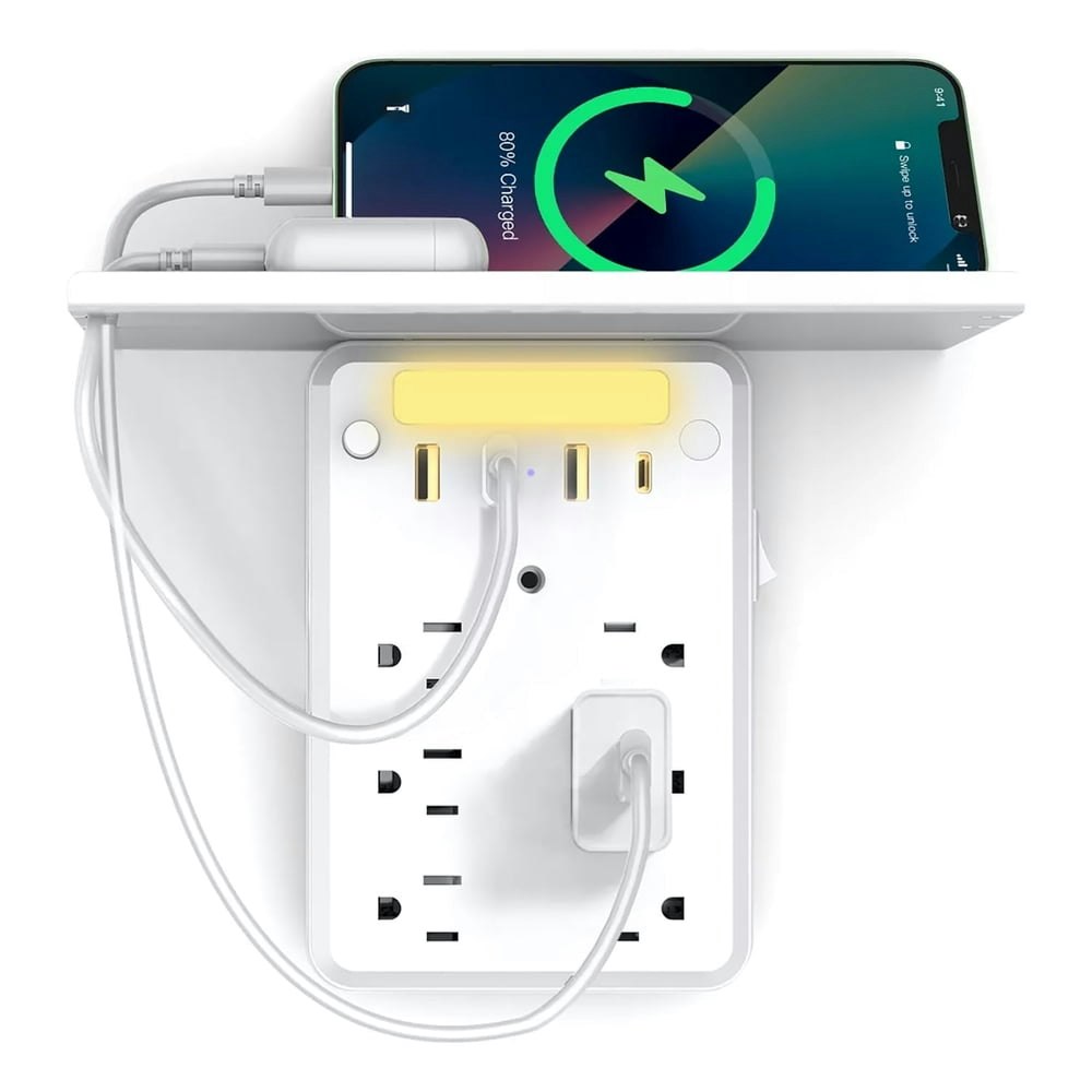 Ogednac 6-Outlet Power Extender with 4 USB Ports and Night Light: $15.97 Ogednac 6-Outlet Power Extender with 4 USB Ports and Night Light: $15.97