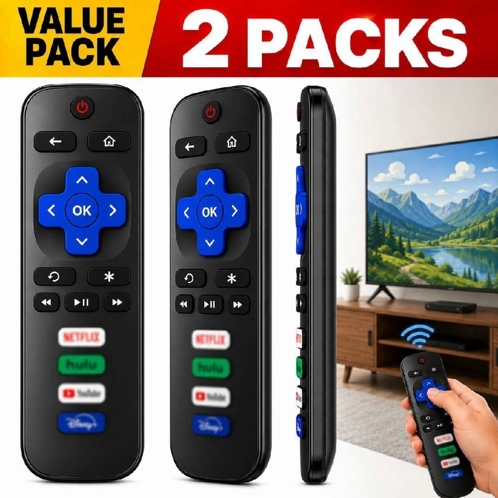 Ustris Roku TV Replacement Remote 2-Pack: $10.01