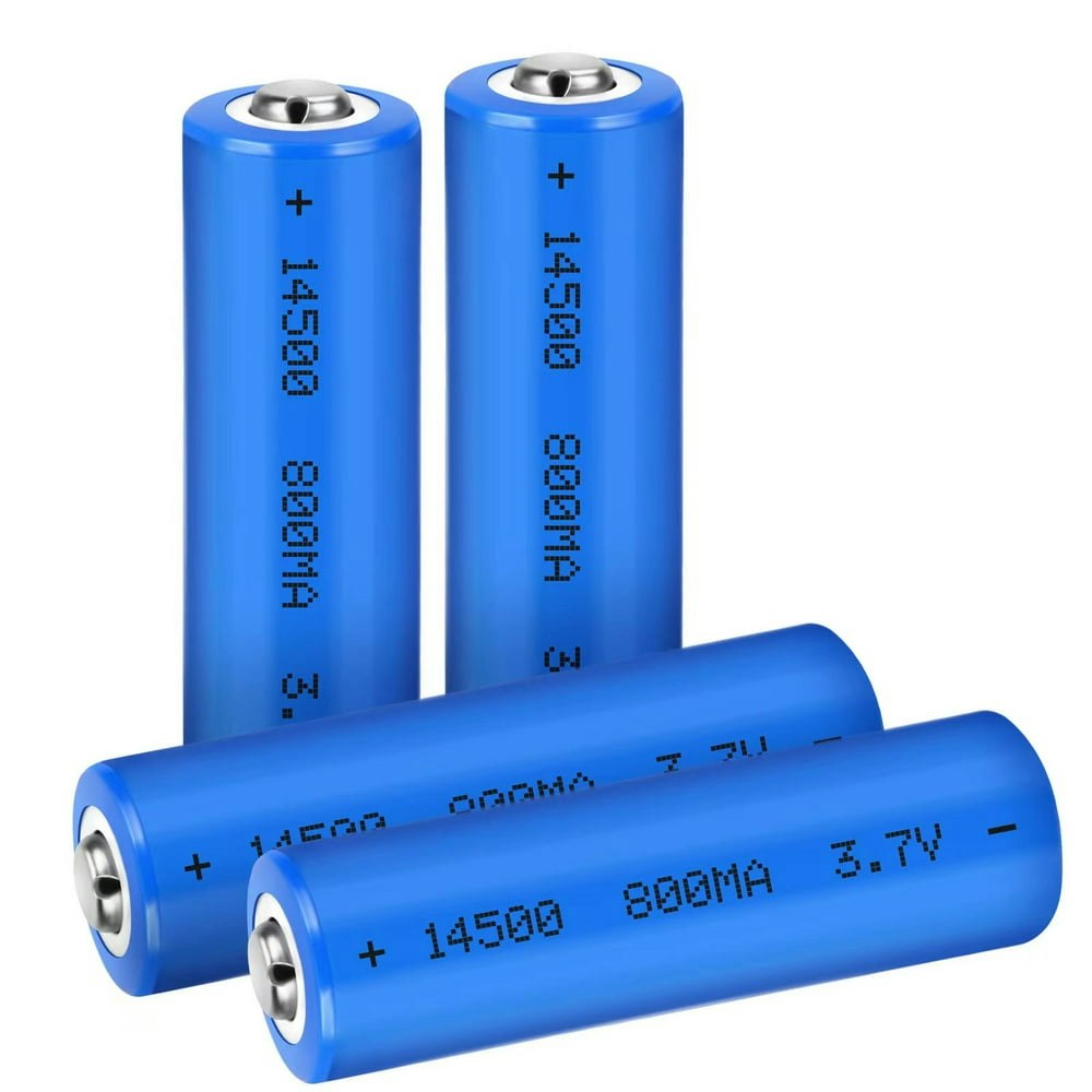 Rechargeable 14500 800mAh Batteries 4-Pack: $13.49