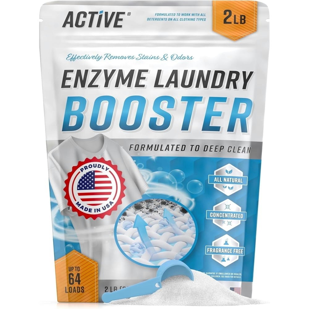 Active Enzyme Laundry Booster and Odor Removing Detergent 2-lb 64-Load Tub: $19.95