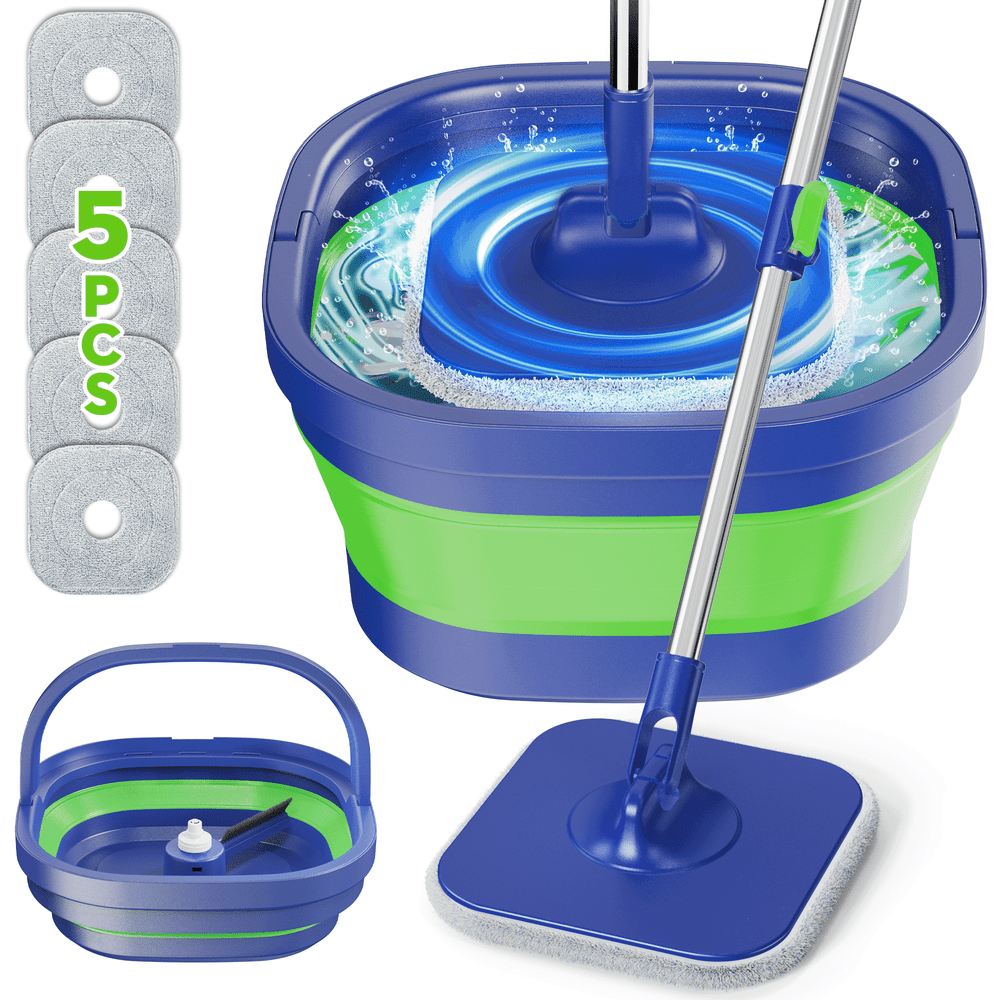Sugarday Spin Mop and Bucket Set with 5 Microfiber Pads: $26.79 Sugarday Spin Mop and Bucket Set with 5 Microfiber Pads: $26.79