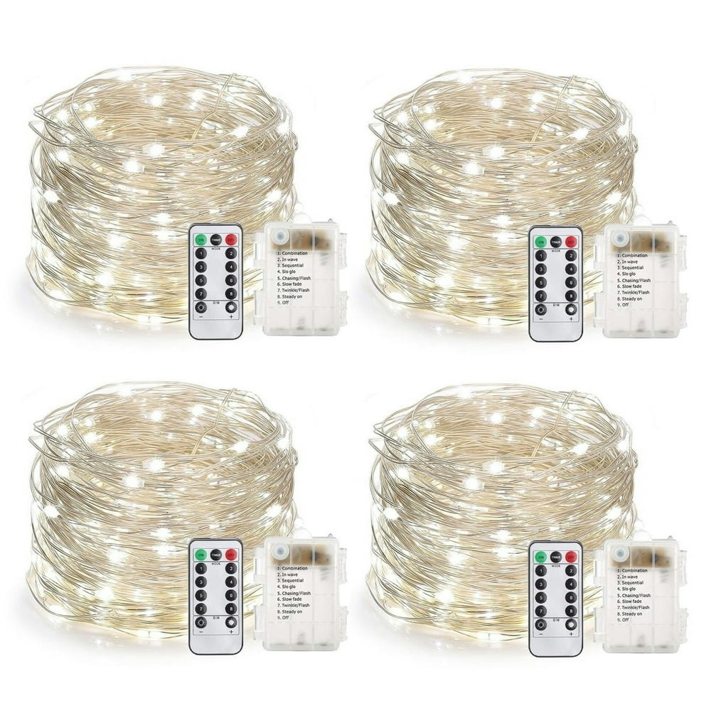 33 Feet 100 LED Fairy Lights 4-Pack: $17.49