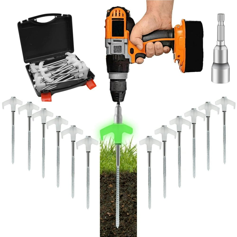 16 Pcs 8" Heavy Duty Metal Threaded Tent Stakes: $24.44 16 Pcs 8" Heavy Duty Metal Threaded Tent Stakes: $24.44