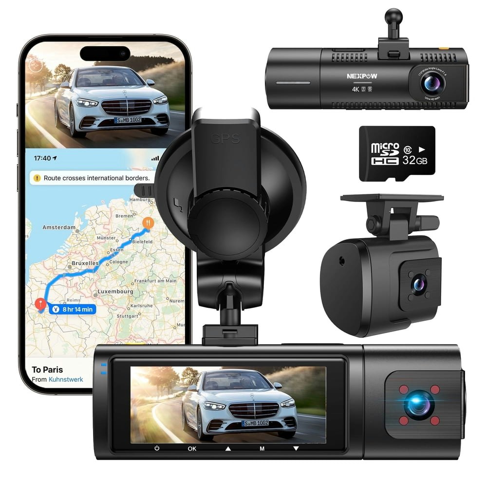 Nexpow 4K Front and Rear Dash Cam: $53.19 Nexpow 4K Front and Rear Dash Cam: $53.19