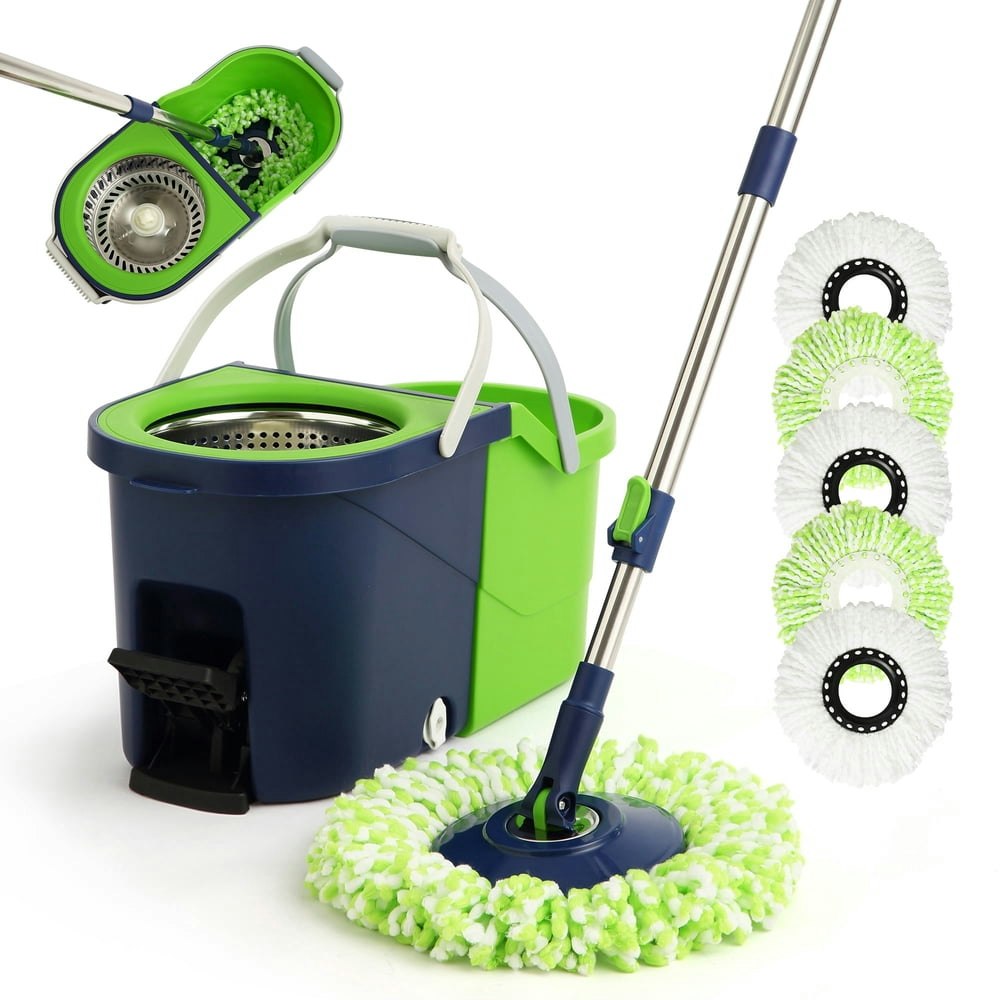 Eyliden Spin Mop and Bucket System with 5 Mop Heads: $36.49 Eyliden Spin Mop and Bucket System with 5 Mop Heads: $36.49
